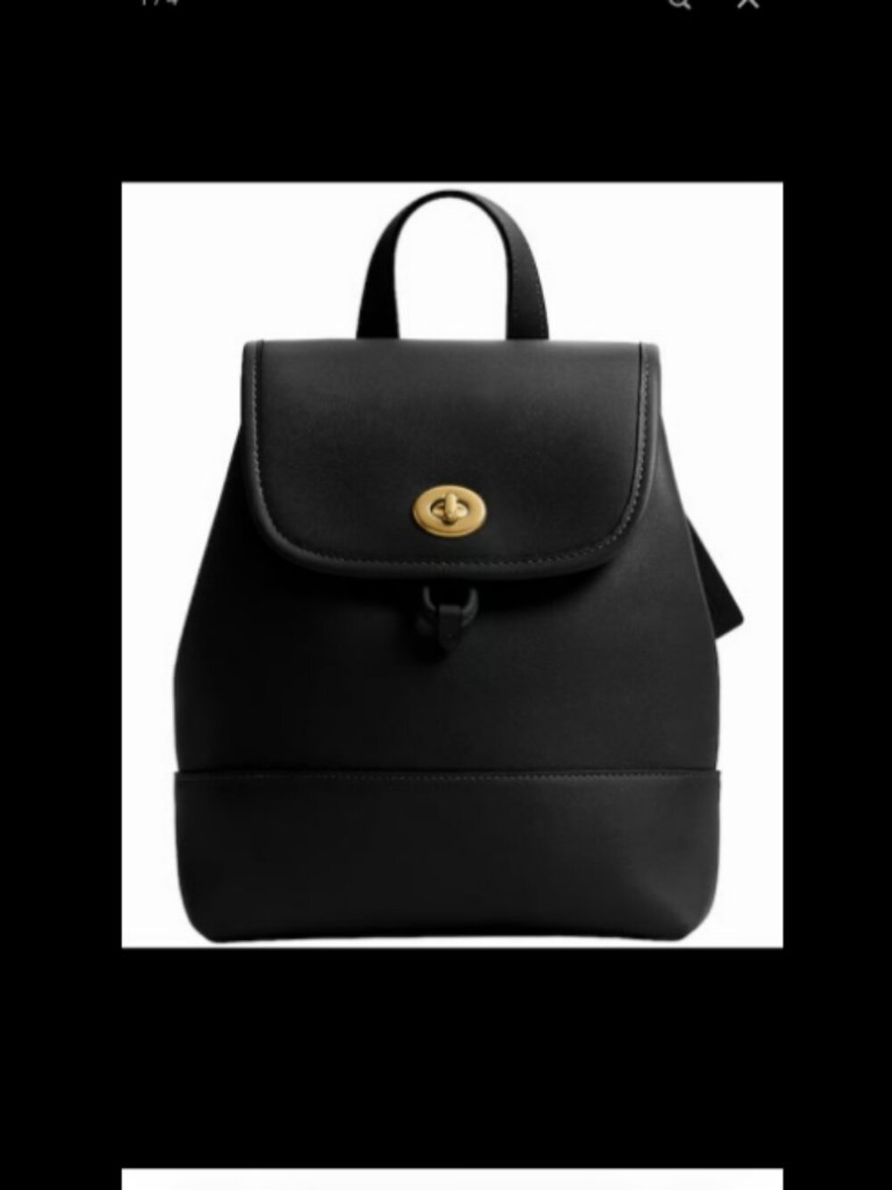 Coach Originals Glovetanned Leather Turnlock Backpack NWT Black - B188